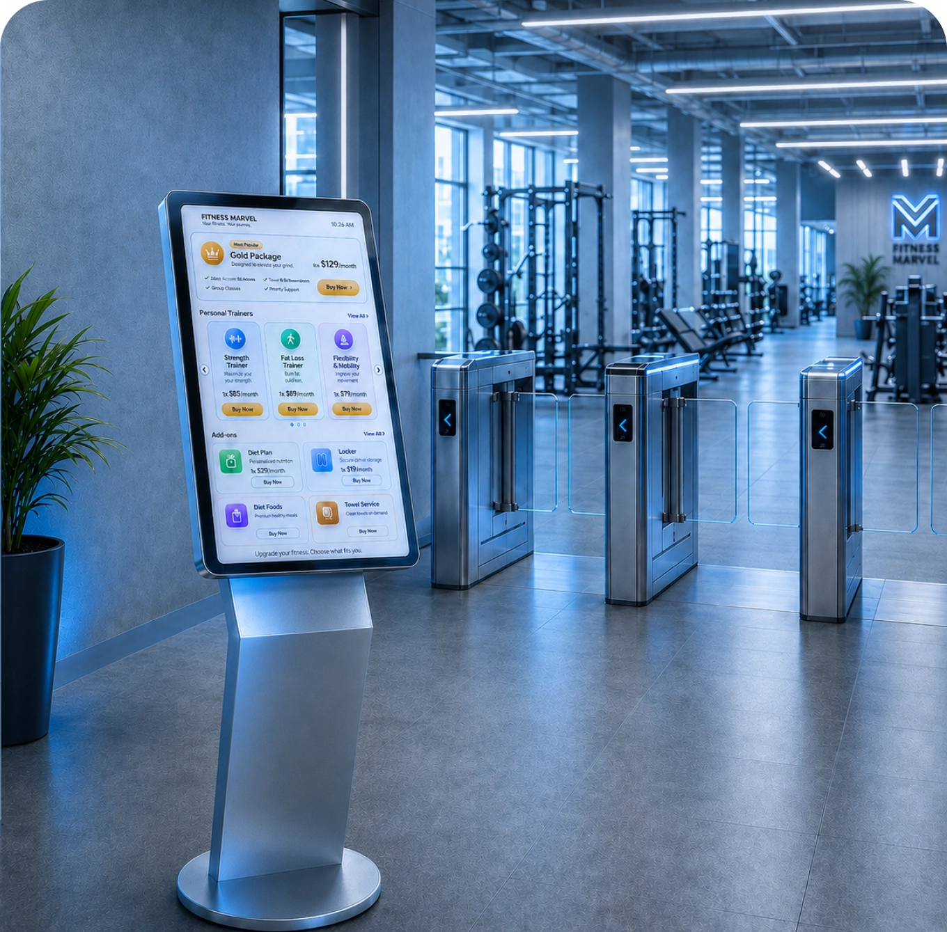 An upselling machine at your gym.